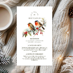 Vintage Holly Christmas Wedding Enclosure Card