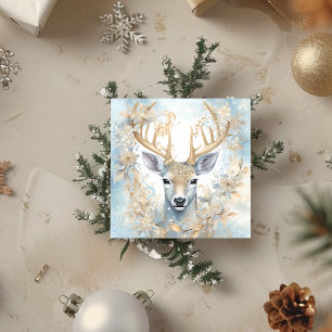 Vintage Holly Country Deer Holiday Card