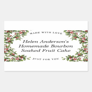 Vintage Holly Frame Custom Christmas Gift Label