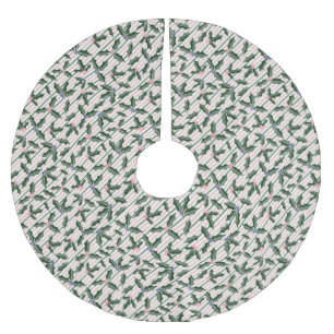 Vintage Holly Holiday Brushed Polyester Tree Skirt