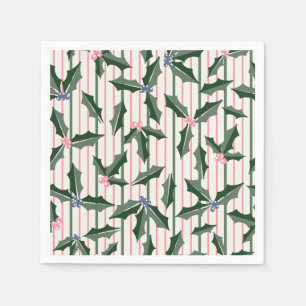 Vintage Holly Holiday Napkin