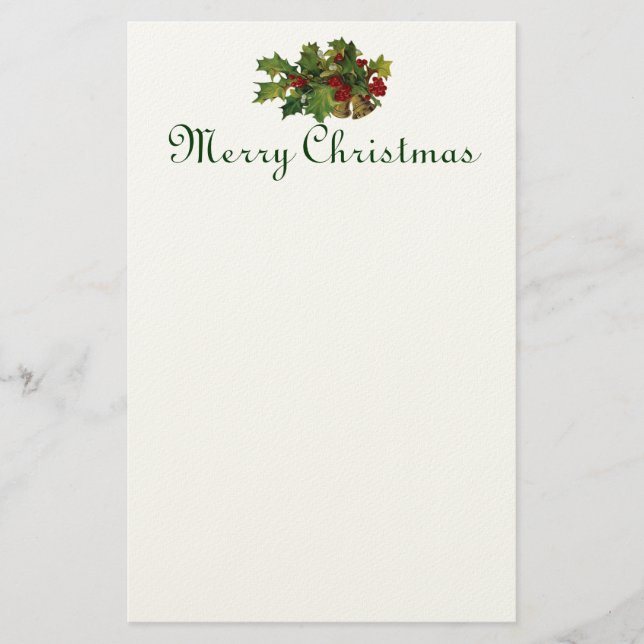 Vintage Holly Stationary Stationery (Front)