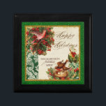 Vintage Holly Wreathe Damask Dove Chrismas Box<br><div class="desc">COLOR PALETTE: Classic Christmas red, green and gold set the tone for this collection. DESIGN COLLECTION: Vintage Christmas Dove. Buy this as a gift for your own family or as a Christmas gift for friends, family or co-workers! Or as a corporate gift for business. It's so easy to personalise and...</div>