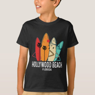 Vintage Hollywood Beach Florida Surfing Board T-Shirt