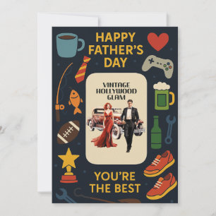 Vintage Hollywood Glam Super Star Fathers Day Gift Invitation