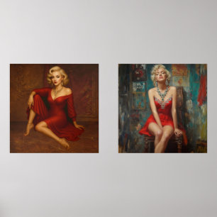 Vintage Hollywood Glamour in Red