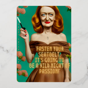 Vintage Hollywood Happy Valentines Golden Age Foil Holiday Card