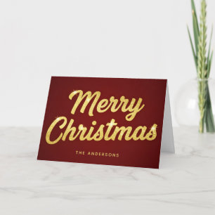 Vintage Hollywood Script Merry Christmas Holiday Card