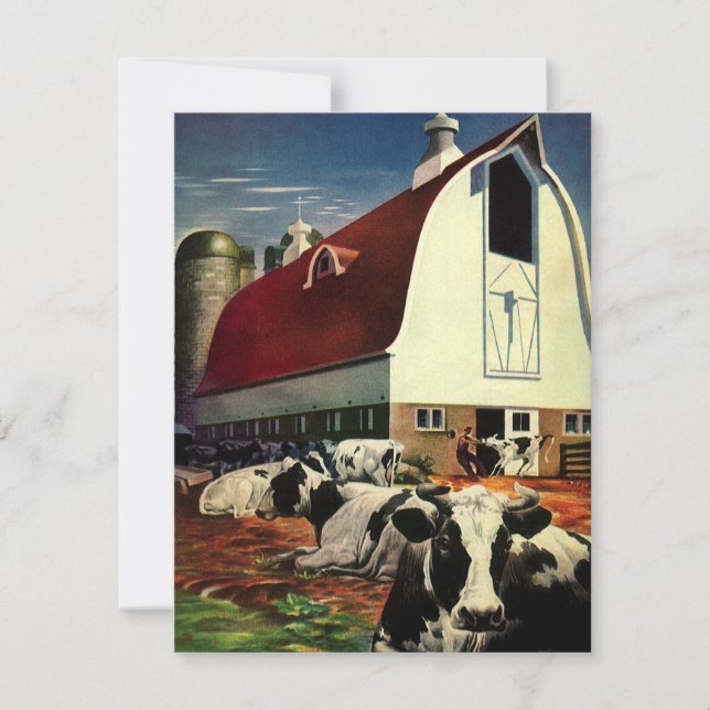 Vintage Holstein Milk Cows on Dairy Farm Business (Front)