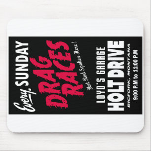 Vintage Holt Drive Drag Races sign Mouse Mat