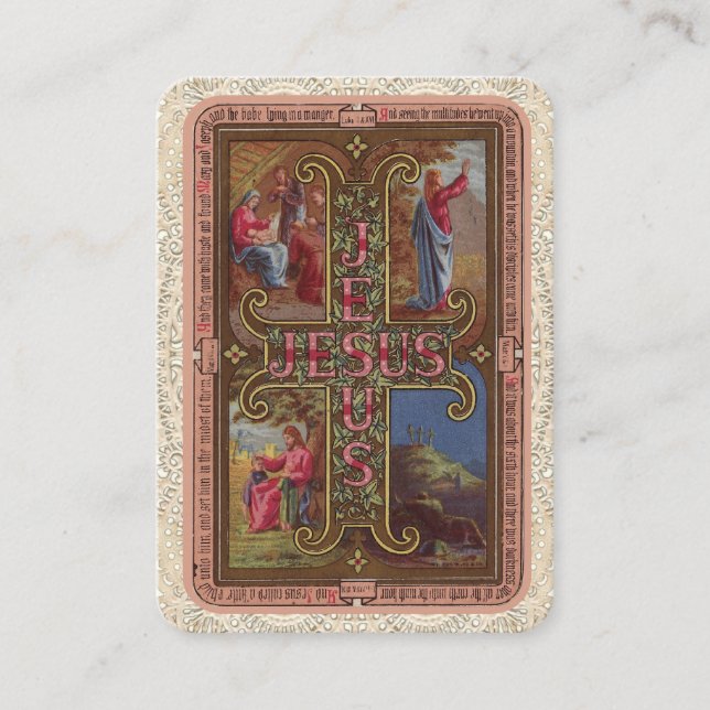Vintage Holy Card Jesus Lace Catholic  (Front)