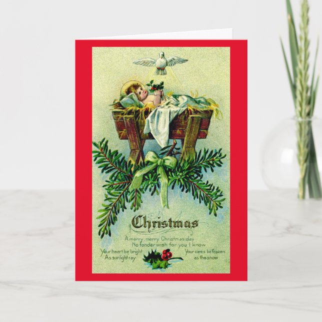 Vintage Holy Child Jesus Christmas Holiday Card (Front)