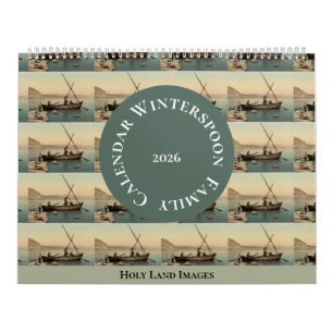Vintage Holy Land Photo Custom Family Planner Calendar