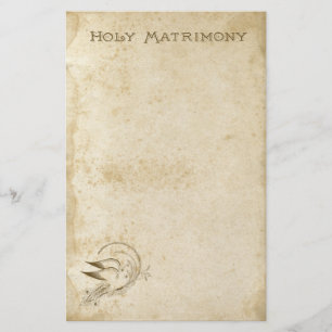 Vintage Holy Matrimony with Doves Stationery Paper