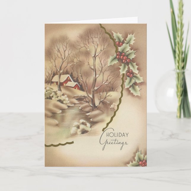 Vintage Home At Christmas Card (Front)