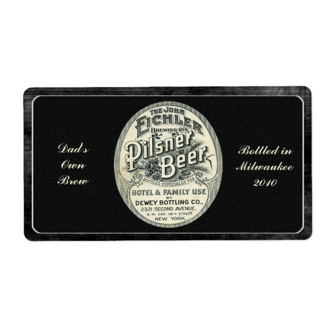 Vintage Home Brewery Beer Label (Front)