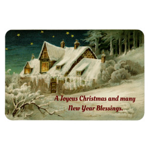Vintage Home Winter Scene Magnet