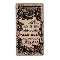 Vintage HomeBrewed Beer Label Faded Red