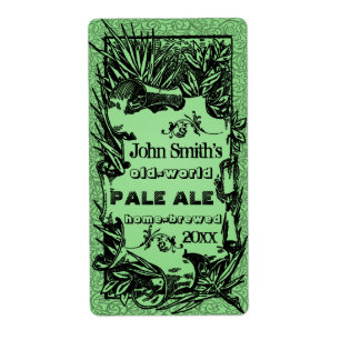 Vintage HomeBrewed Beer Label Green