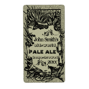 Vintage HomeBrewed Beer Label Grey