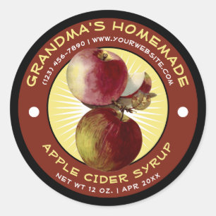 Vintage Homemade Apple Cider Syrup Label Template