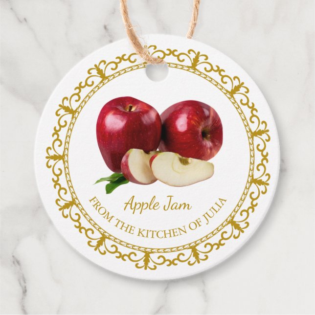 Vintage Homemade Apple Jam Hang Tag l White (Front)