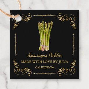 Vintage Homemade Asparagus Pickle Square Hang Tag