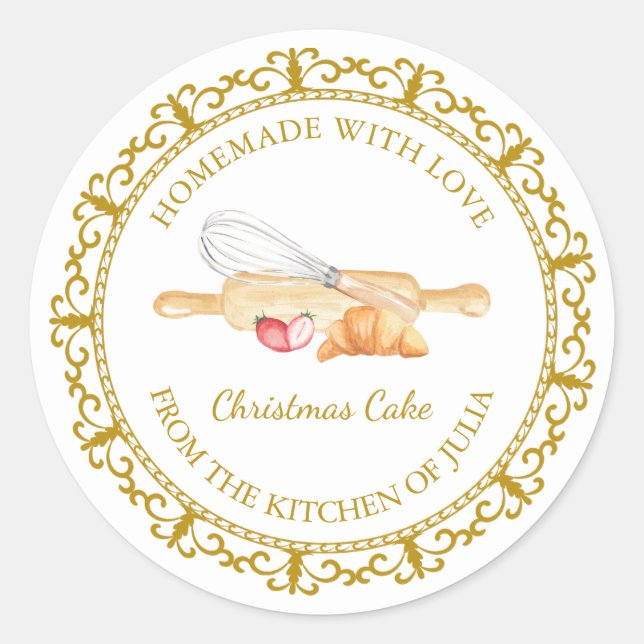 Vintage Homemade Baking Small Business Label (Front)