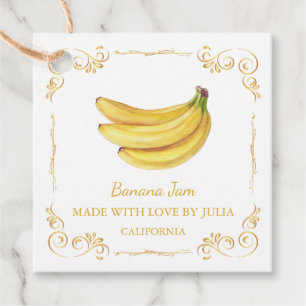 Vintage Homemade Banana Jam Square Hang Tag