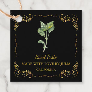 Vintage Homemade Basil Pesto Square Hang Tag