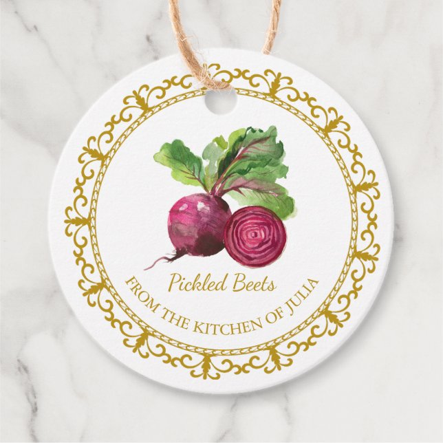 Vintage Homemade Beet Root Pickle Hang Tag (Front)