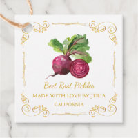 Vintage Homemade Beet Root Pickle Square Hang Tag