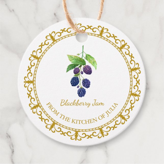 Vintage Homemade Blackberry Jam Hang Tag l White (Front)