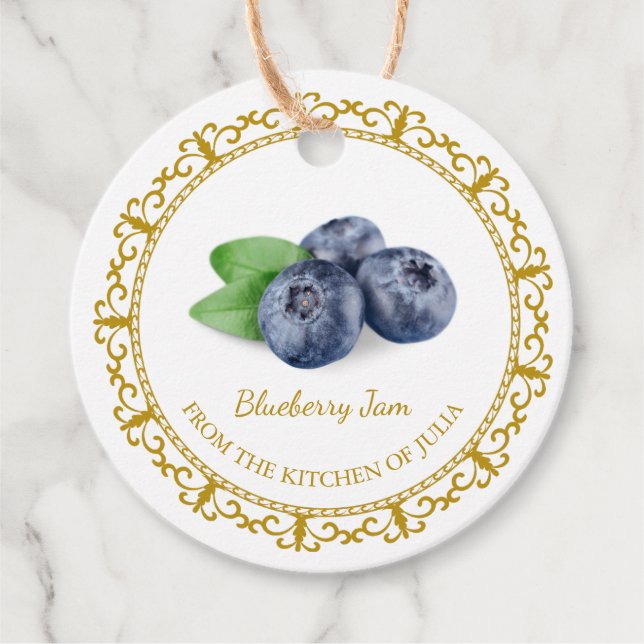 Vintage Homemade Blueberry Jam Hang Tag l White (Front)