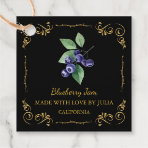 Vintage Homemade Blueberry Jam Square Hang Tag