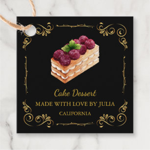 Vintage Homemade Cake Dessert Square Hang Tag