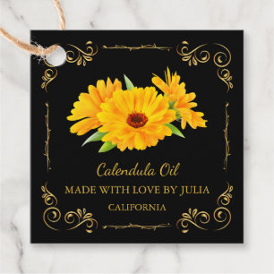 Vintage Homemade Calendula Oil Square Hang Tag