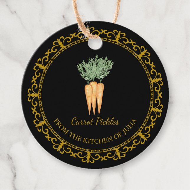 Vintage Homemade Carrot Pickle Hang Tag (Front)