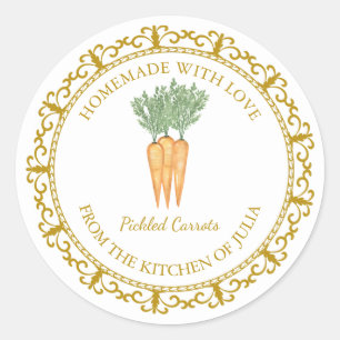 Vintage Homemade Carrot Pickle Label l White