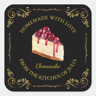 Vintage Homemade Cheesecake Square Label
