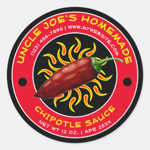 Vintage Homemade Chipotle Sauce Label Template