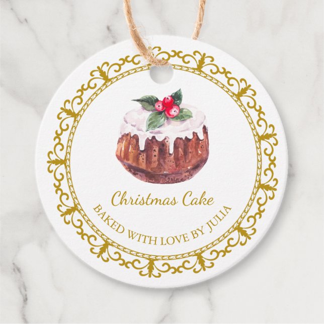 Vintage Homemade Christmas Cake Hang Tag (Front)