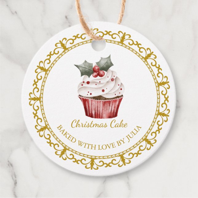 Vintage Homemade Christmas Cake Hang Tag (Front)