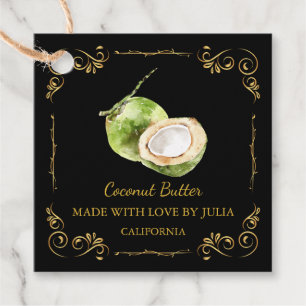 Vintage Homemade Coconut Butter Square Hang Tag