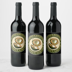 Vintage Homemade Coconut Liqueur Template Wine Label