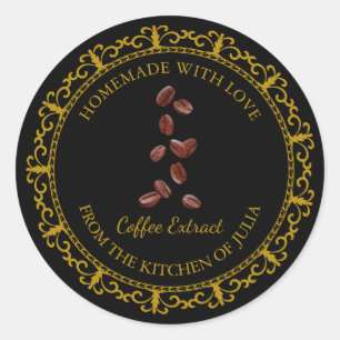 Vintage Homemade Coffee Extract Label l Black