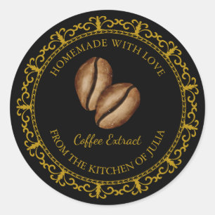 Vintage Homemade Coffee Extract Label l Black