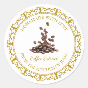 Vintage Homemade Coffee Extract Label l White