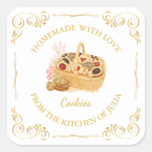Vintage Homemade Cookies Square Label
