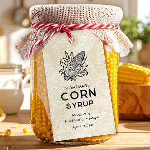 Vintage homemade corn syrup pantry label